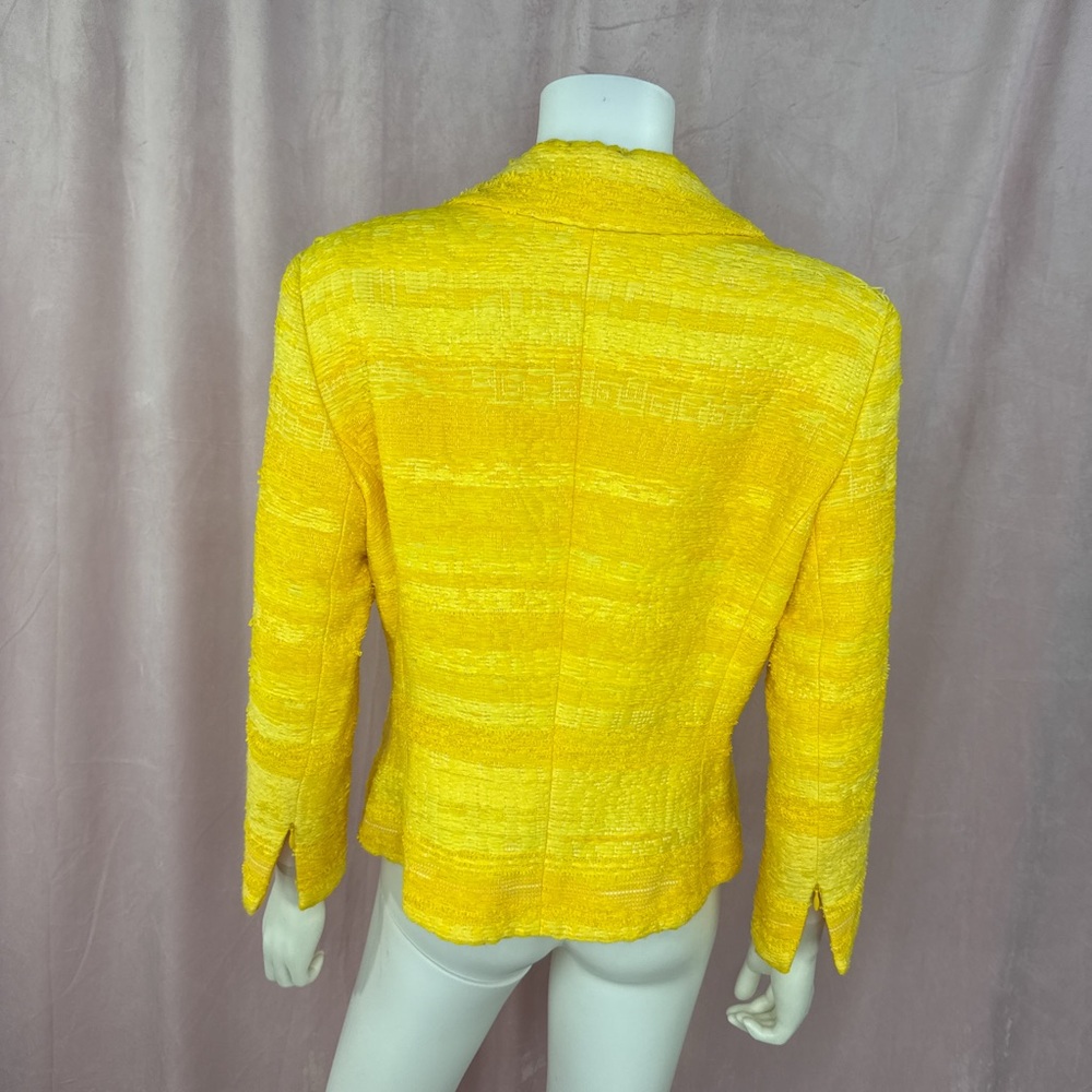 Escada Womens Yellow Blazer Jacket Size US 10 Designer - Picture 6 of 9